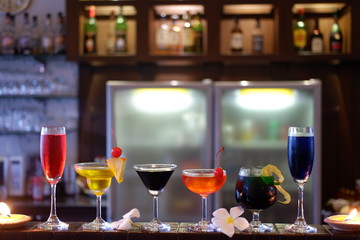 classic cocktail on counter bar