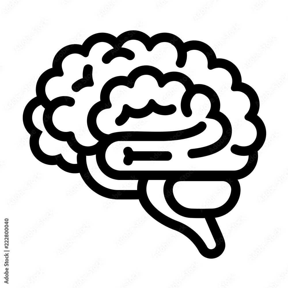 Poster brain icon. outline brain vector icon for web design isolated on white background