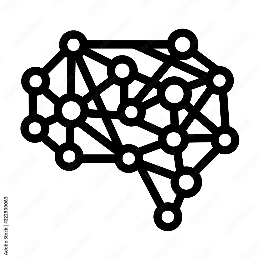 Poster artificial brain icon. outline artificial brain vector icon for web design isolated on white backgro