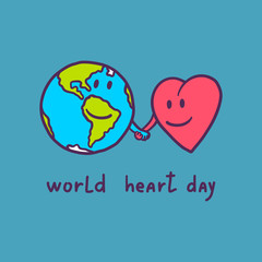 Fototapeta na wymiar International heart day concept background. Hand drawn illustration of international heart day vector concept background for web design