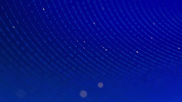Seamless loop of blinking lights. Abstract tech background. Futuristic data transfer, cloud computing, technology, neural network, science and engineering motion background in depth of field