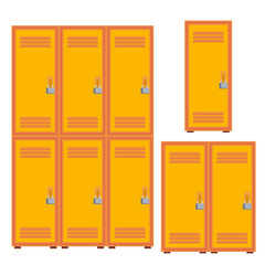 Classic School Locker, Metal Cabinet Icon Vector. Isolated Cartoon Illustration