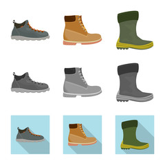 Vector design of man and foot icon. Collection of man and wear stock vector illustration.