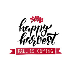 Happy harvest lettering card