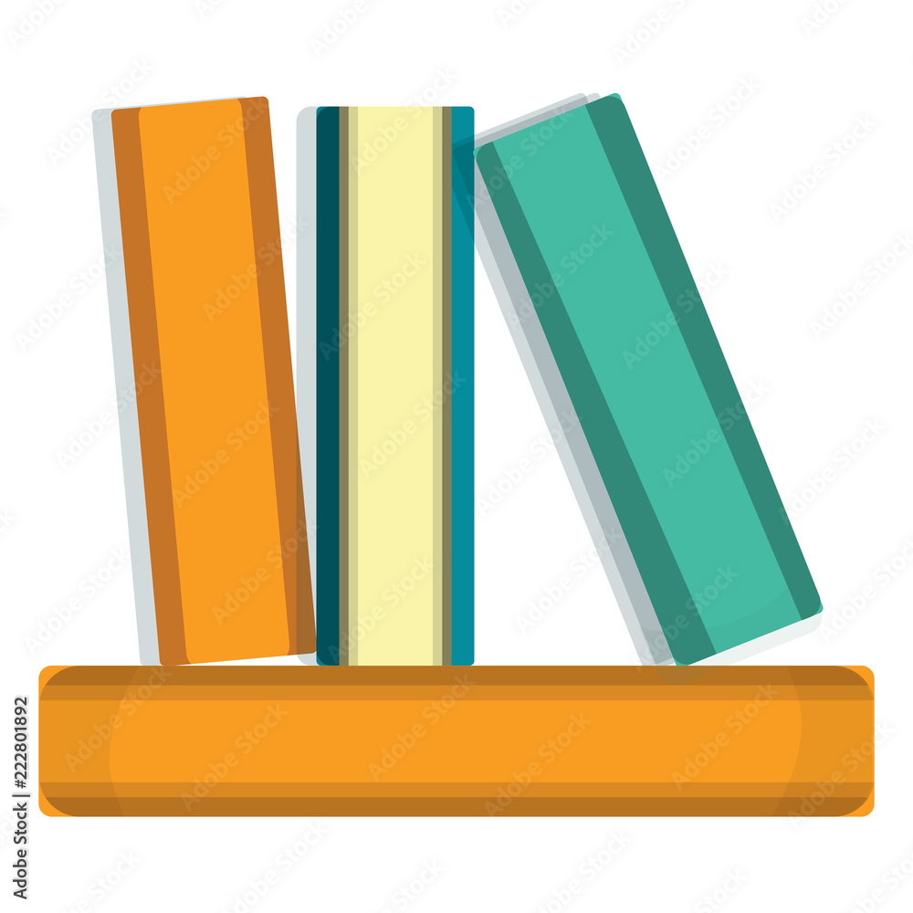 Poster stack of books icon. cartoon of stack of books vector icon for web design isolated on white backgrou