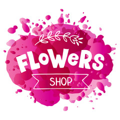 Flowers shop lettering typography