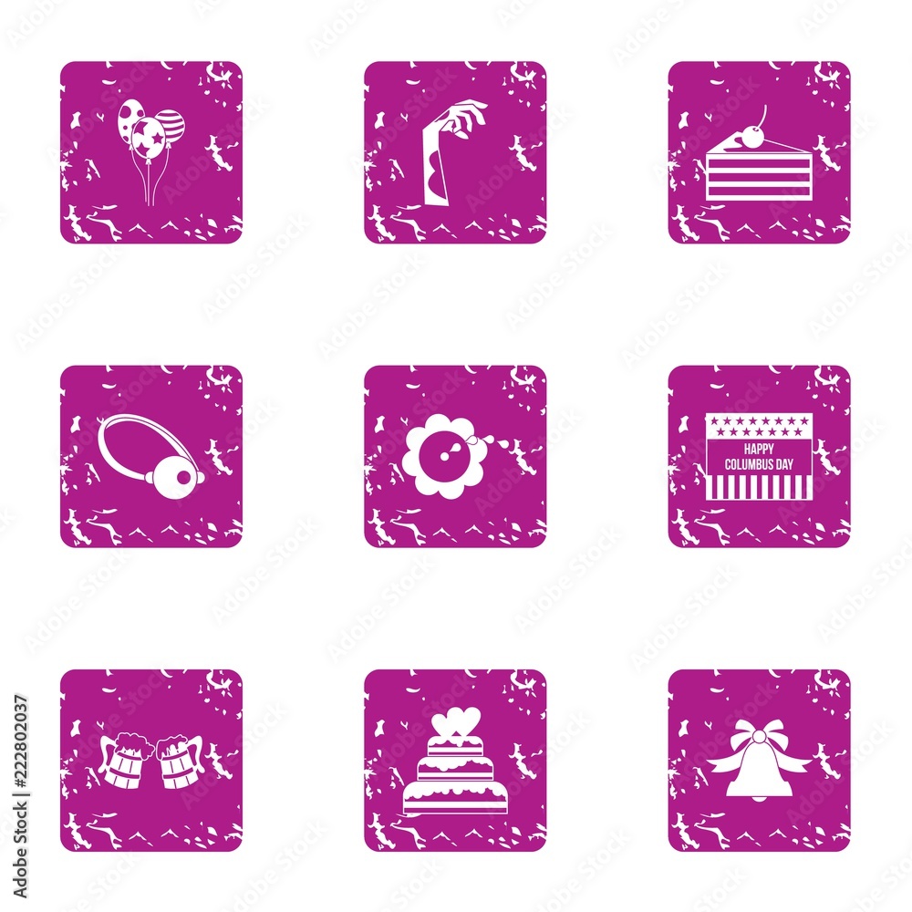 Poster corpse party icons set. grunge set of 9 corpse party vector icons for web isolated on white backgrou
