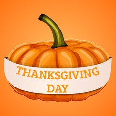 Thanksgiving concept banner. Cartoon illustration of thanksgiving vector concept banner for web design