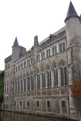 Fototapeta na wymiar The Geeraard de Duivelsteen gothic architecture building in Ghent, Belgium