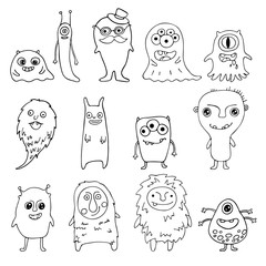 collection of doodle monsters © ARTvektor