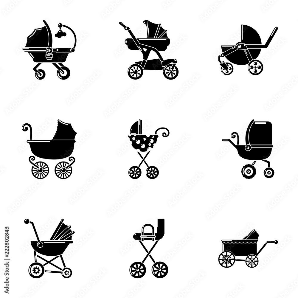 Poster cot icons set. simple set of 9 cot vector icons for web isolated on white background