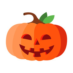 Halloween Pumpkin Vector. Happy Face. Isolated Cartoon Illustration