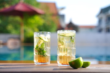 Classic mojito cocktail