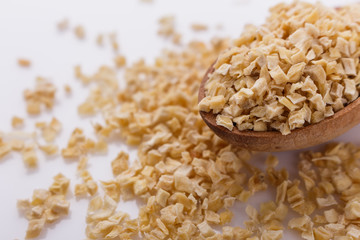 fragrant dried parsnip on a white acrylic background