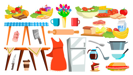 Kitchen Equipment Icon Vector. Kitchenware. Food Cooking Tools. Appliances. Isolated Cartoon Illustration