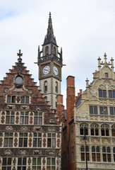 Fototapeta na wymiar Gent clock tower, Belgium