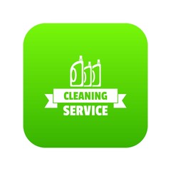 Cleaning service icon green vector isolated on white background