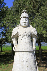 Obraz premium Stone general statue in the Eastern Royal Tombs of the Qing Dynasty, china