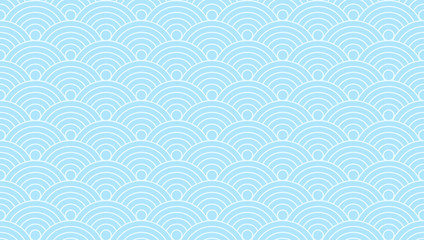 Pattern seamless circle abstract wave background blue color and line. Japanese circle pattern vector.