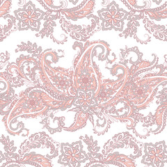 Paisley seamless pattern. Vector illustration in Asian textile style