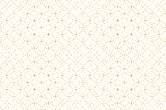 Pattern Circle Seamless Abstract Background Gold Color And Line. Geometric Line Vector.