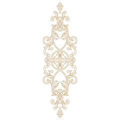 Golden vintage baroque ornament, corner. Retro pattern antique style acanthus.