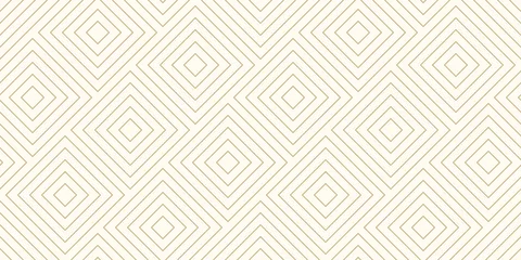 Gordijnen Achtergrondpatroon naadloze diagonale vierkante vorm abstracte gouden kleur en lijn. Geometrische lijnvector. © Strawberry Blossom