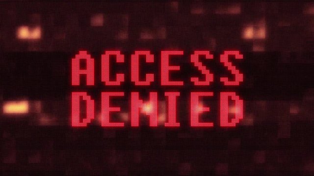 flashing access denied warning word text on glitch digital lcd screen seamless loop animation - new quality techology colorful joyful vintage dynamic motion video footage
