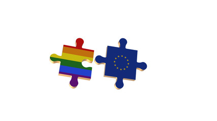 White for Put the Puzzle to LGBT and European Union Flag