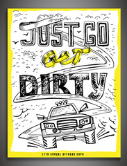 Hand drawn offroad lettering