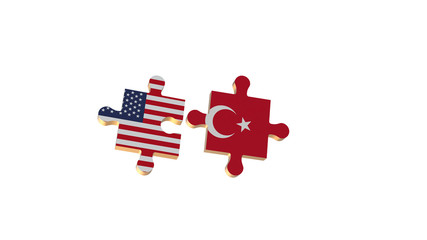 White for Put the Puzzle to USA and Turkey Flag