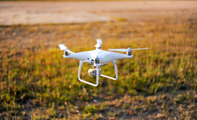 Drones aerial photography equipment Of photographers taking aerial photography. To explore the terrain
