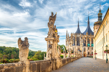 The Cathedral of St Barbara and Jesuit College in Kutna Hora, Czech Republic, Europe. - obrazy, fototapety, plakaty