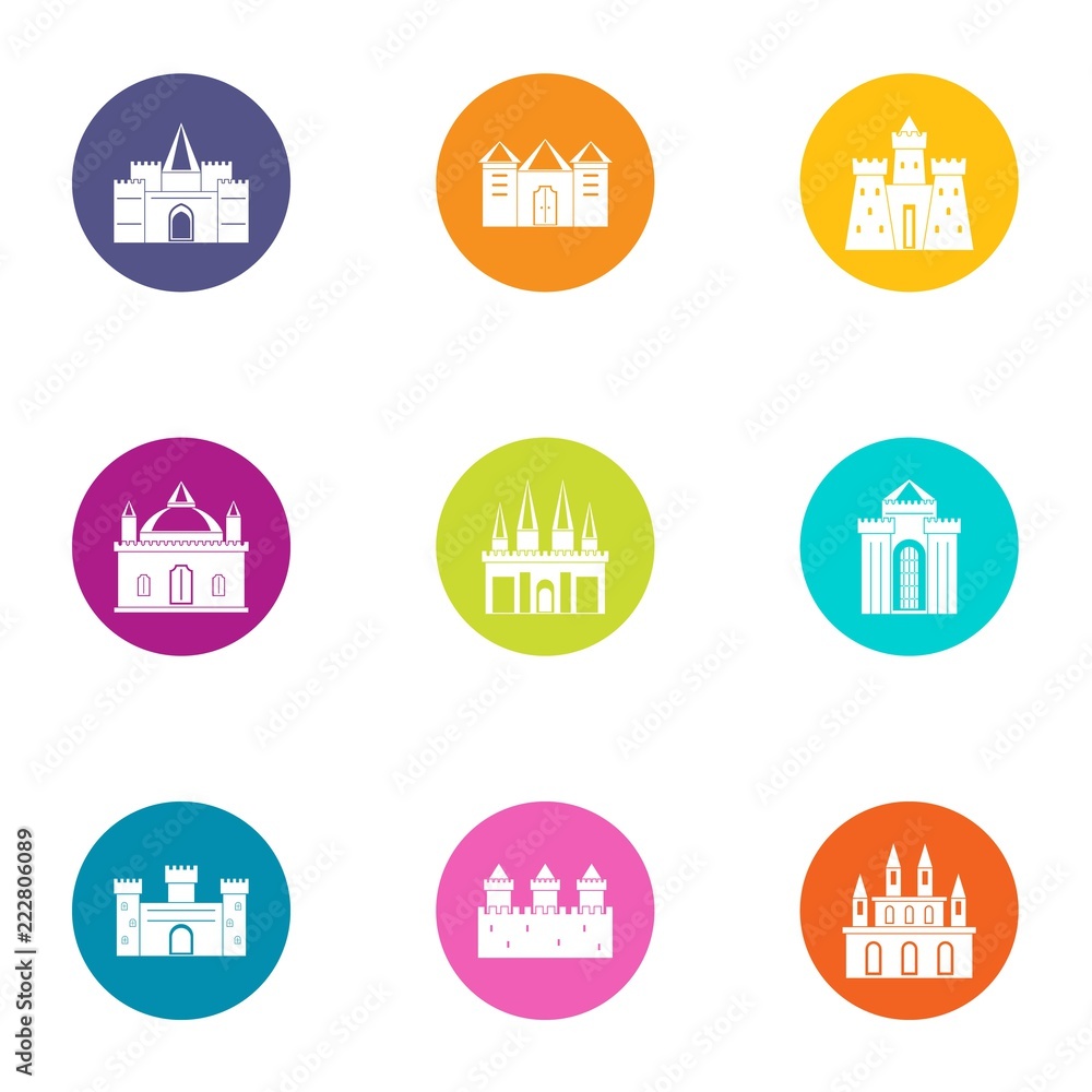 Poster sanctuary icons set. flat set of 9 sanctuary vector icons for web isolated on white background