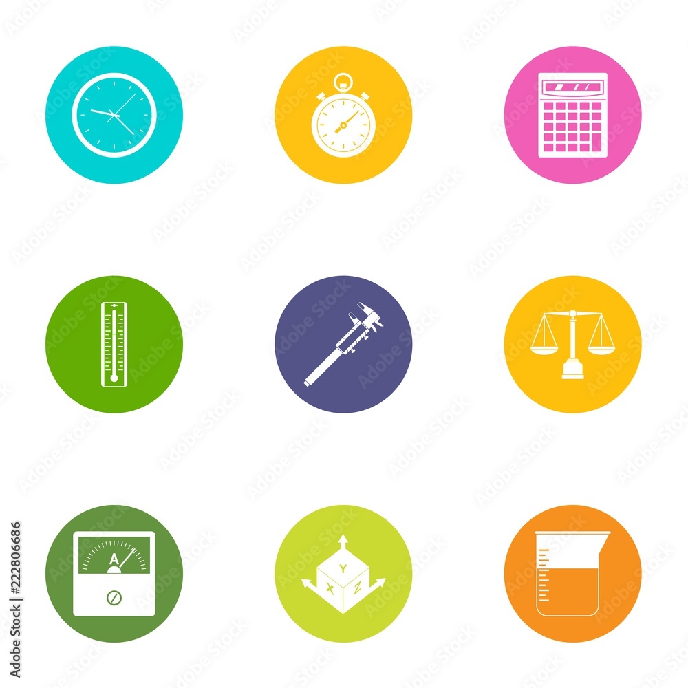 Poster geometry icons set. flat set of 9 geometry vector icons for web isolated on white background