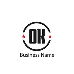 Initial Letter OK Logo Template Design