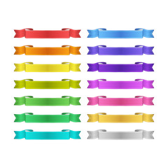 isolated vector colored satin ribbons set