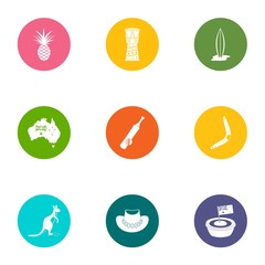 Colonisation icons set. Flat set of 9 colonisation vector icons for web isolated on white background