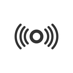 Motion sensor icon in flat style. Sensor waves vector illustration on white isolated background. Security connection business concept.