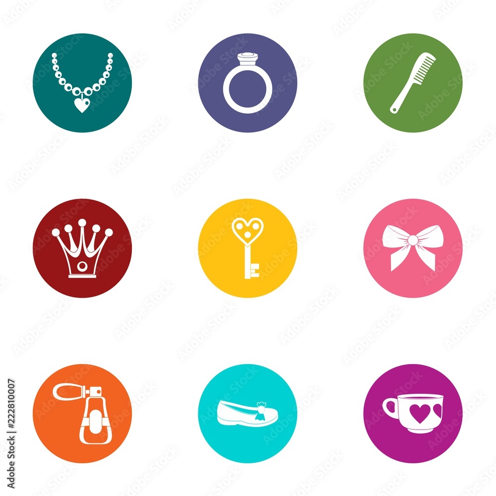 Poster embellishment icons set. flat set of 9 embellishment vector icons for web isolated on white backgrou