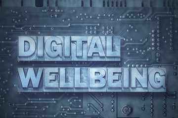 Fototapeta na wymiar digital wellbeing - pc board