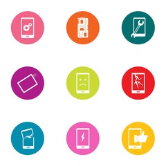 Telephone commerce icons set. Flat set of 9 telephone commerce vector icons for web isolated on white background