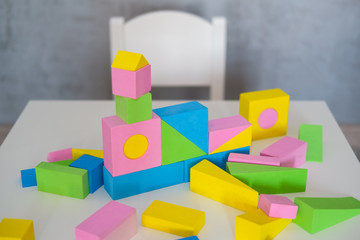 Naklejka premium children's table and chair with toys