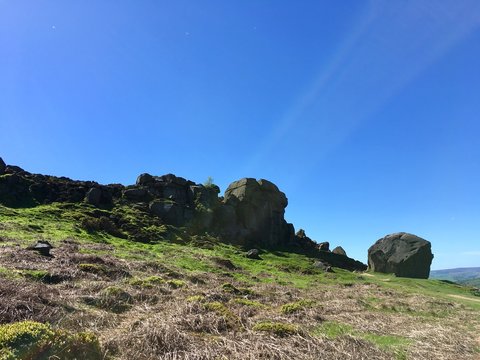 Cow and calf rocks at Ilkley, Yorkshire, United Kingdom