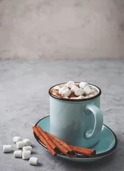 Crédence de cuisine en verre imprimé Chocolat hot chocolate with marshmallow