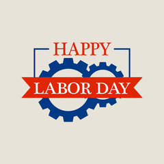 Happy national labor day logo. Flat illustration of happy national labor day vector logo for web design