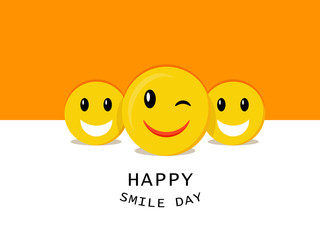 Happy smiley day concept background. Flat illustration of happy smiley day vector concept background for web design