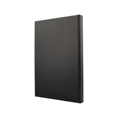 Black notebook or blank diary isolated on white background