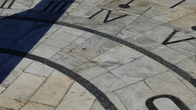 Sundial. Shooting in the summer. Time lapse.