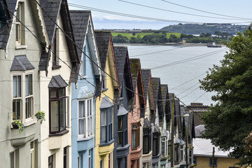 "Deck of Cards" houses - a road with colorful houses, Cobh, County Cork, Ireland